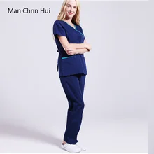 Медицинская одежда для женщин медицинские скрабы медицинская Униформа с коротким рукавом Униформа стоматология оральная клиника Pet Doctor