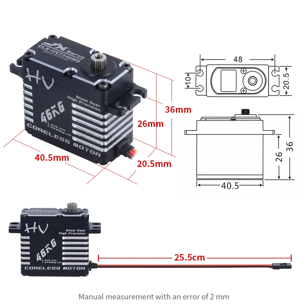 4 шт. JX CLS-HV7346MG 46 кг бессердечные высокоточные стальные шестерни полный ЧПУ цифровой сервопривод для RC автомобилей гусеничный RC лодка самолет робот