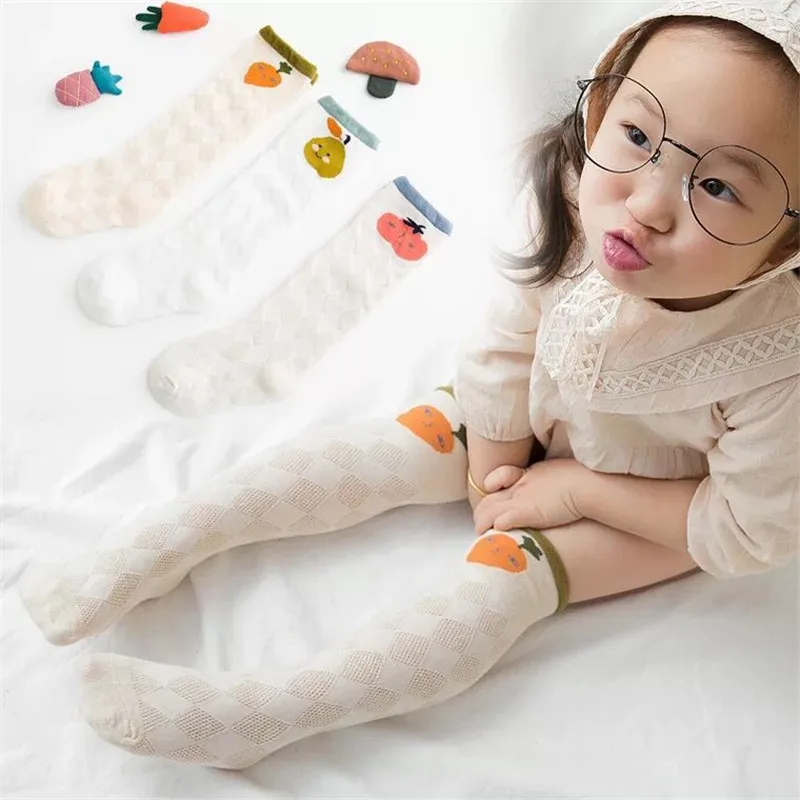 

New Arrival Baby Cotton Mesh Socks Girls Cute Knee High Sock Anti-mosquito Infant Breathable Sock Summer Fashion