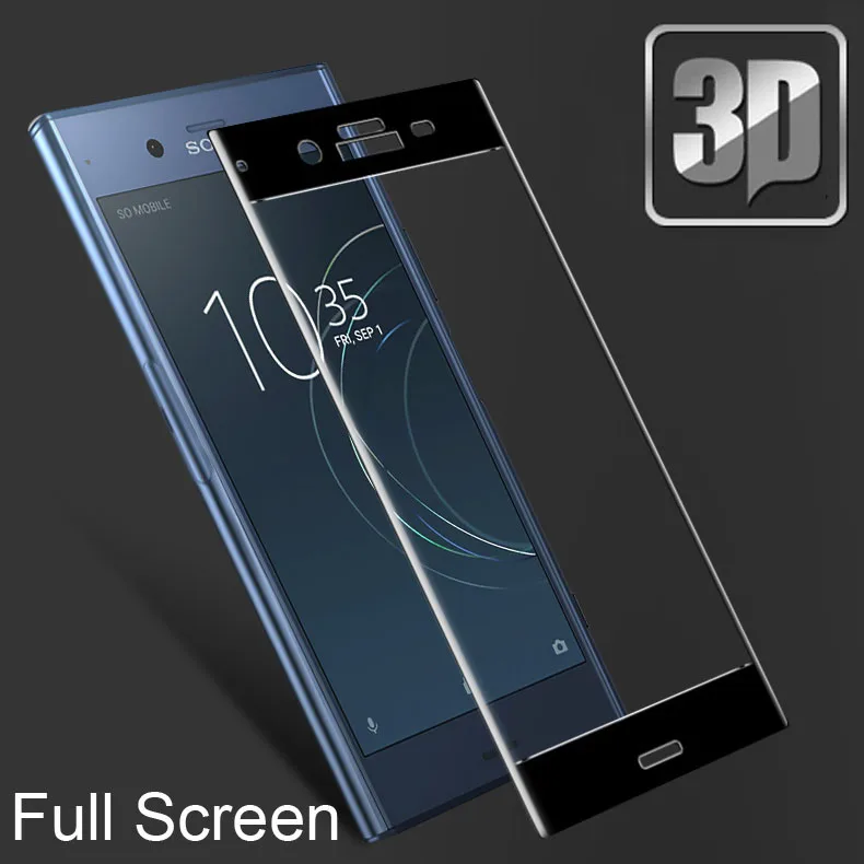 

9H 3D Tempered Glass LCD Curved Full screen protector cover For Sony Xperia XZ1 Compact XA1 plus Dual G3412 8441 Protective film