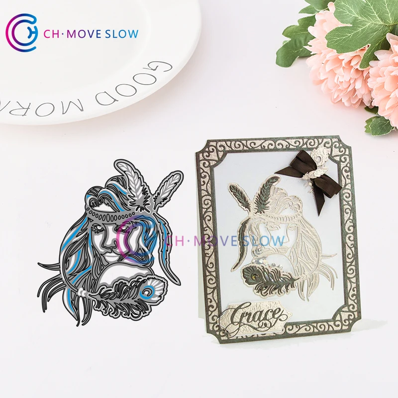 

CH Boho Beautiful Ava lady Metal Cutting Dies Stencils for DIY Scrapbooking/photo Album stamps Decorative Embossing DIY Cards