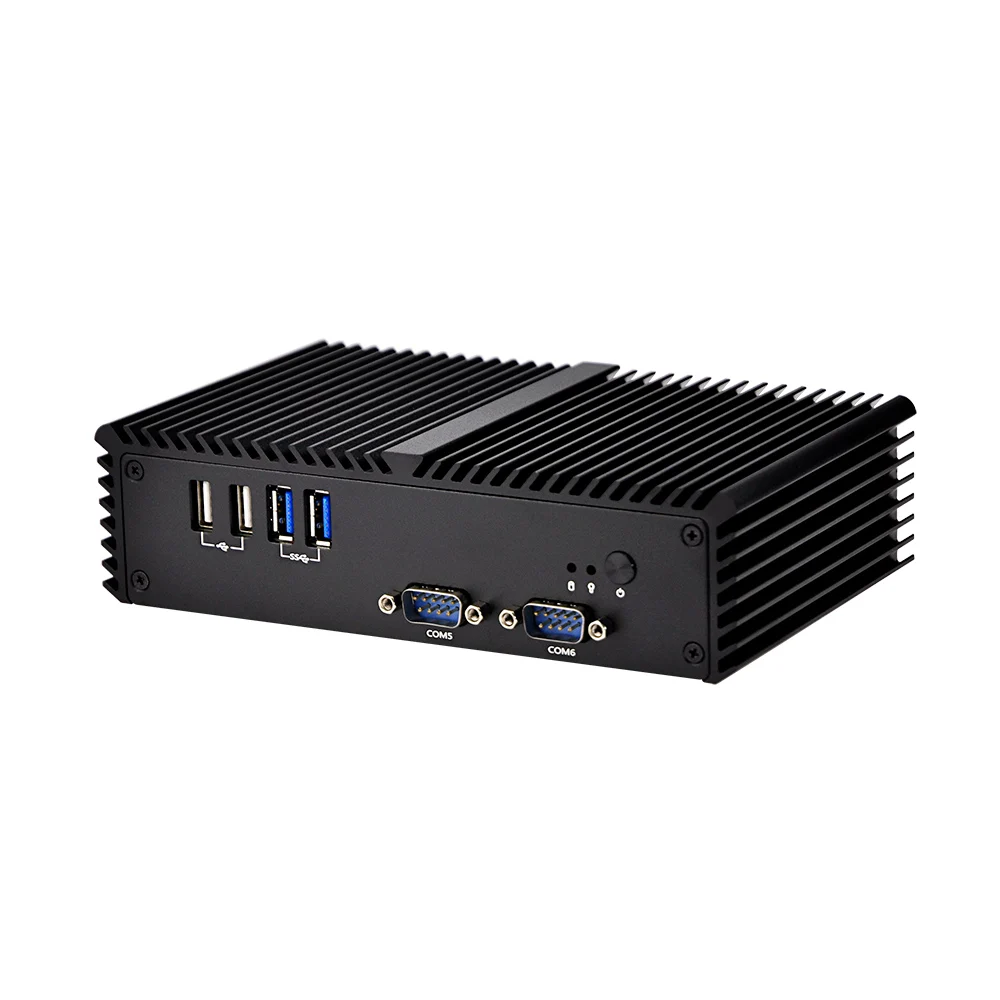 Qotom OEM Мини ПК Q350PY с процессором Core i5, двойной Lan, 6* USB несколько последовательных портов RS485 VGA 11,5 Вт безвентиляторный X86 POS Компьютер