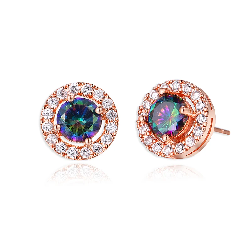 

Bettyue Hot Sale Fashion Jewelry Stud Earrings For Women Elegant Color AAA Geometry Round Zirconia Small Exquisite Earring Gift