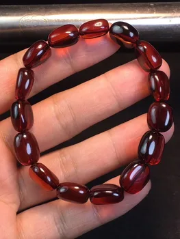 

10.8x13.6mm Genuine Natural Blood Amber Bracelet Women Party Gift Stretch Crystal Fitness Stretch Beads Fashion Bracelet Jewelry