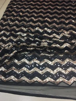 

new David-81132 African sequins lace fabric beautiful embroidery Nigerian lace fabric with sequins for party dress