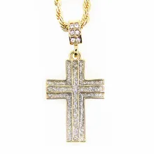 

Men's 18k Stamp Real Gold Plated Jesus Christ Cross Pendant Necklace CX468