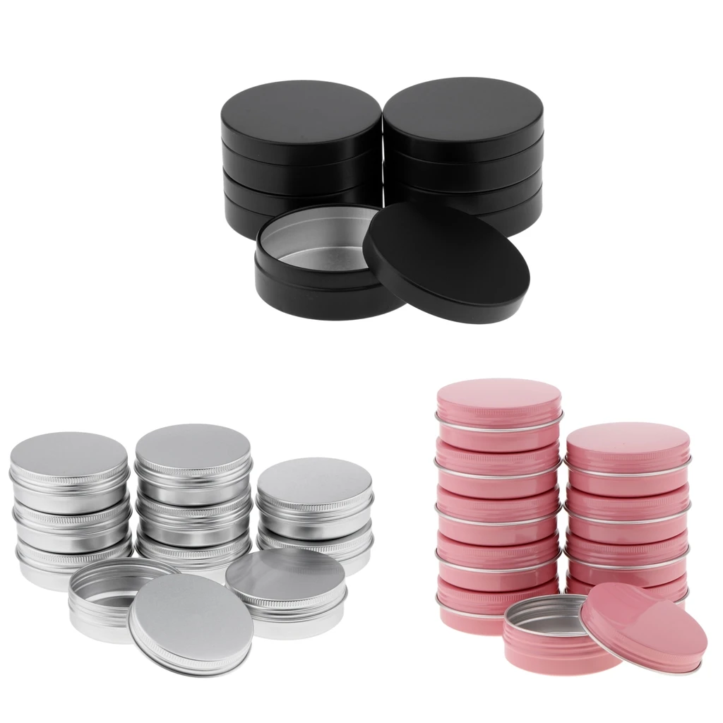 25pcs 60/100ml Aluminium Tin Large Make Up Candle Pots Empty Big Cosmetic Lip Balm/Candle/Spice Pots/Hair Product/Sweet Tin Jar