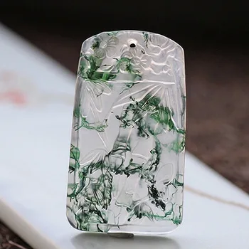 

Delicate and transparent green silk of original rock style pendant necklace charm female style Gratis pendant rope chain