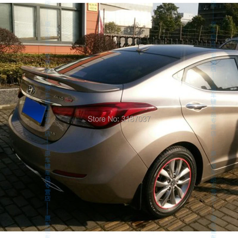 Для Hyundai Elantra 2012 -2017 с тормозными огнями большой АБС-пластик задний спойлер на