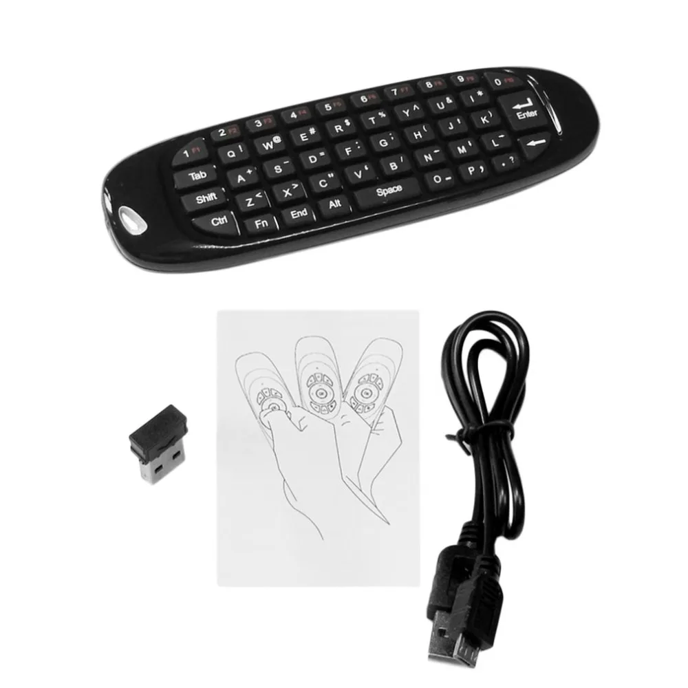 

2.4G Mini Wireless Keyboard Fly Air Mouse USB Double Sided Remote Controller Multifunction Keyboard for PC TV Windows Android