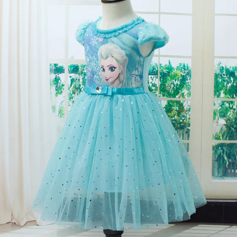 Платья для девочек; платье принцессы Анны и Эльзы; праздничное платье Снежной Королевы для девочек на День рождения; платье для девочек; одежда для детей; одежда для малышей