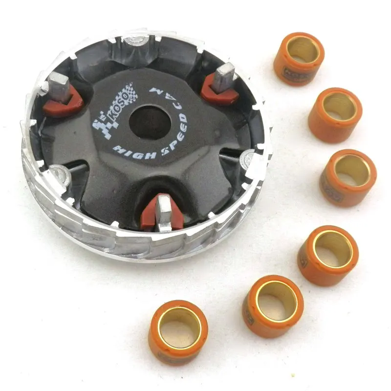 

HIGH PERFORMANCE VARIATOR W/ WEIGHT ROLLERS 16X13mm 8gram For GY6 50 80cc 139QMB 139QMA SCOOTER TAOTAO SUNL BAJA