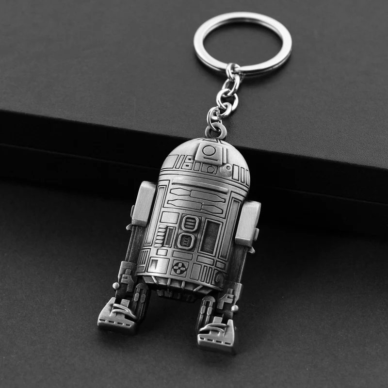 Star Wars Llavero de calidad superior el despertar de la fuerza-Llavero de aleación de R2 D 2 Robot Anime de dibujos animados de colección Llavero Chaveiro