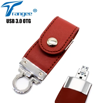 

Trangee USB 3.0 OTG USB flash drive for SmartPhone/Tablet/PC 8GB 16GB 32GB 64GB Leather Pendrive High speed pen drive
