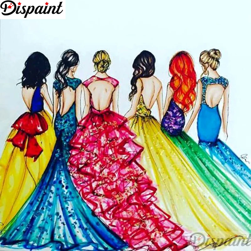 

Dispaint Full Square/Round Drill 5D DIY Diamond Painting "Oil painting beauty" Embroidery Cross Stitch 3D Home Decor Gift A11516