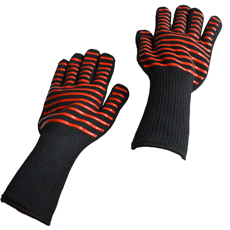 

Enipate Silicone Heat Resistant bbq Grill 5 fingers Gloves Barbecue Wrist Oven microwave oven Gloves Cooking Extreme Cut Gloves