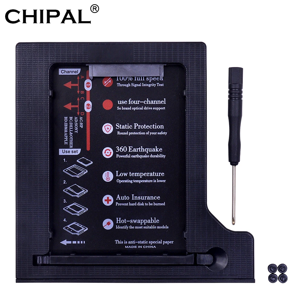 2018 High Quality 2nd HDD Caddy 12.7MM Mini SATA to SATA Dual LED