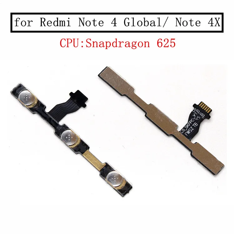 Для Xiaomi Redmi Note 4 Global/Note 4X snapdragon 625 кнопка включения и выключения звука гибкий кабель запасные части