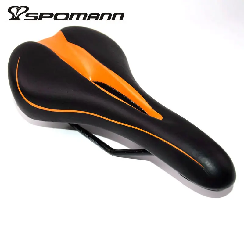 Седло для горного велосипеда, Велосипедное Сиденье Sillin Bicicleta, мягкая подушка из искусственной кожи, цвет черный, оранжевый
