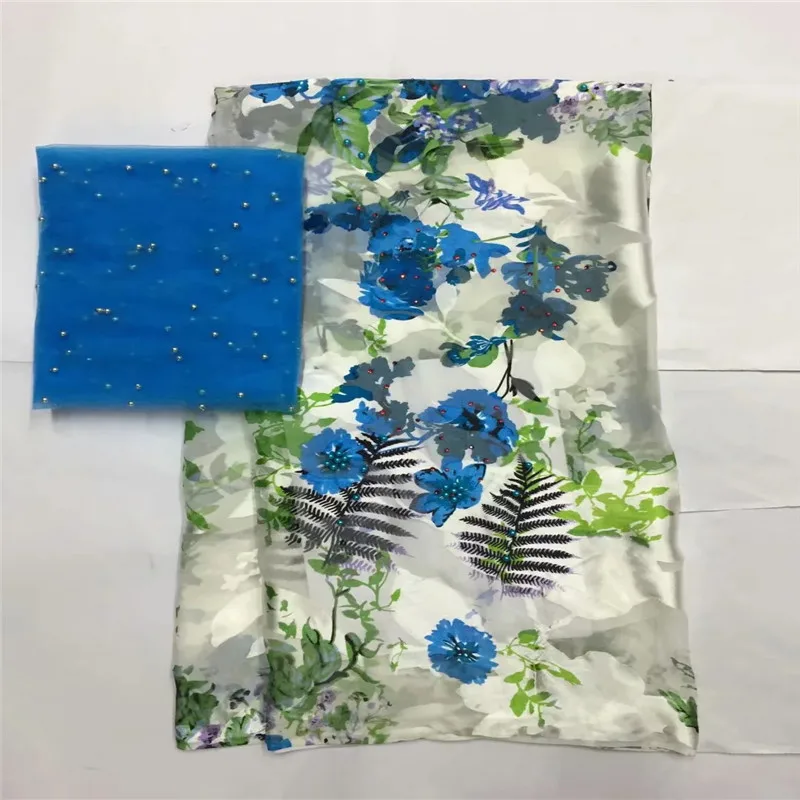 

Imitated silk fabric African fabric wholesale high quality 2019 soft silk fabric for dress African print fabrics 5 yards !LXE383