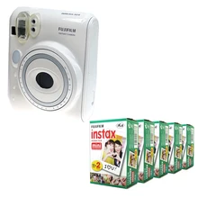 Фотокамера моментальной печати Fujifilm Instax Mini 50s Piano White+ фотопленка Fuji Instax Mini 100 White