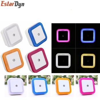 

Light Sensor AUTO Control Mini Night Light EU US Plug Novelty Square Baby kids Bedroom lamp moon Romantic Colorful Lights blubs