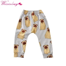 Коллекция года, весенне-осенние детские штаны для мальчиков и девочек Свободные повседневные штаны с принтом животных