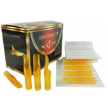 Одноразовые Magnum Размеры стерильные тату советы короткий золотой Акула насадка 50 шт./кор. 5/7/9/11/13/15M1