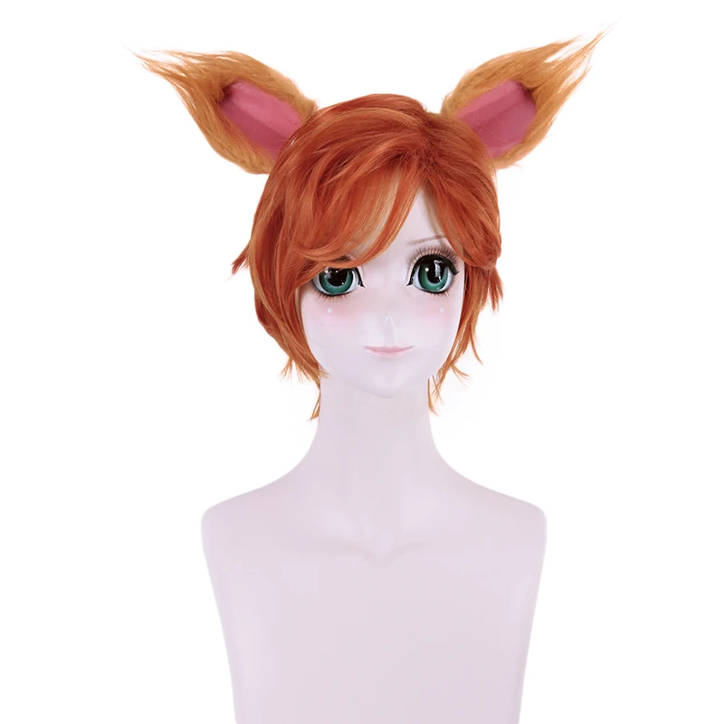 

Zootopia Nick Wilde Fox Wig With Ears Cosplay Costume Zootropolis Men Short Heat Resistant Synthetic Hair Wigs