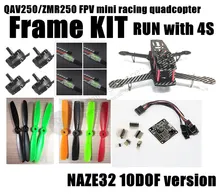DIY mini drone FPV race quadcopter QAV250 / ZMR250 pure carbon fiber frame run with 4S kit NAZE32 10DOF + EMAX MT2204 II 2300KV