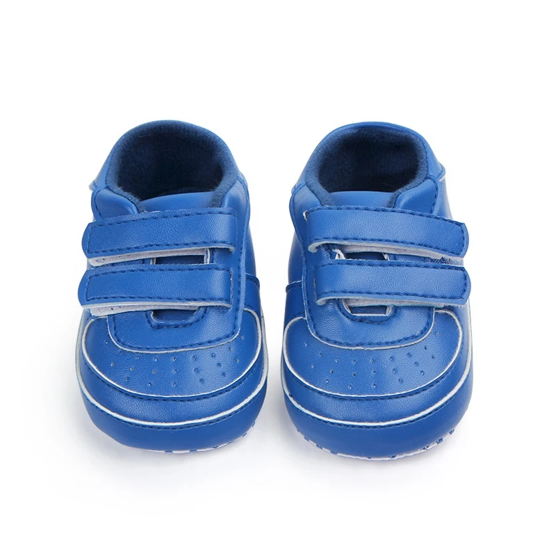 New Born Baby Boys moccasins infant PU Leather first walker Two Strap soft sole Toddler Sneakers Brand Baby shoes for 0-18 Month