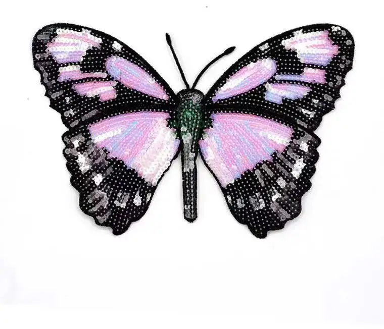 

Butterfly sequined applique embroidered sew on patch vintage applique patch
