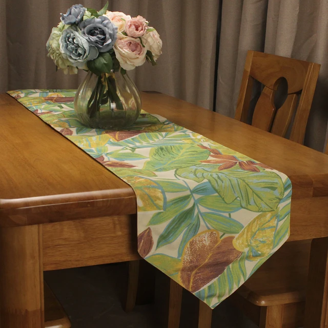 Us 12 83 5 Off Curcya Green Anese Banana Leaves Pointed Simple Table Runners For Home Hotel Restaurant Decoration In From