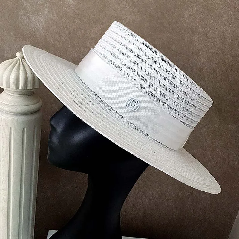 Классическая соломенная шляпа-федора в стиле дерби с широкими полями, пляжная шляпа, летняя кепка, шляпа от солнца для женщин мужчин, Кепка с плоским верхом для церкви, Кепка для пары