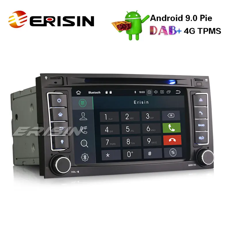 Top Erisin ES4856T 7" Android 9.0 Pie Car DVD Player SD GPS 4G OBD DAB+ Radio for VW T5 Multivan TOUAREG 1