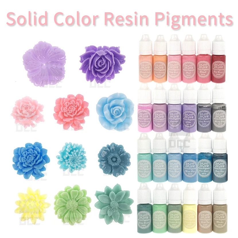 

24 Colors 10ml Liquid Solid Color Resin Pigment Dye UV Resin Epoxy Resin DIY Making Crafts Jewelry Accessories