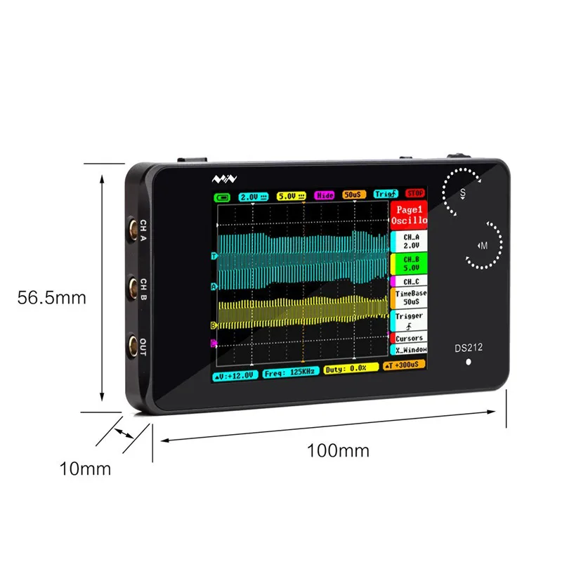 

JFBL Hot Mini ARM DSO212 DS212 Portable Digital Storage Oscilloscope Two Channels sample rate 10msa/s