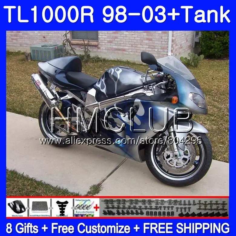 

+Tank For SUZUKI TL 1000 R TL1000R Blue flames 98 99 00 01 02 03 25TK.11 TL1000 R TL 1000R 1998 1999 2000 2001 2002 2003 Fairing