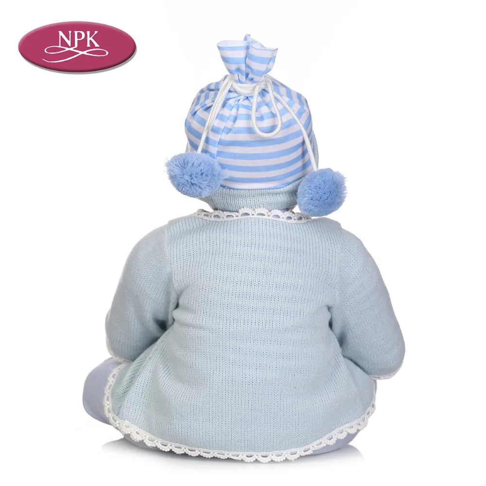 NPK 55CM Silicone Baby Reborn Doll 22 inch Soft Cloth Body Newborn Babies DOll Lifelike Rooted Hair Bebe Alive Doll Child Gift (5)