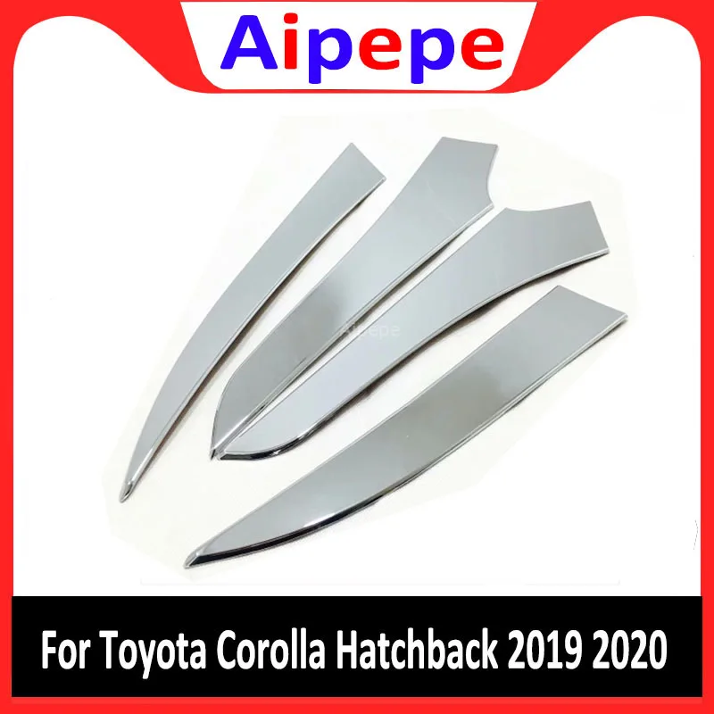 For Toyota Corolla Hatchback 2019 2020 ABS Chrome Front headlight eyebrow Eyelid Cover Trim Car Styling Accessories 4pcs | Автомобили и