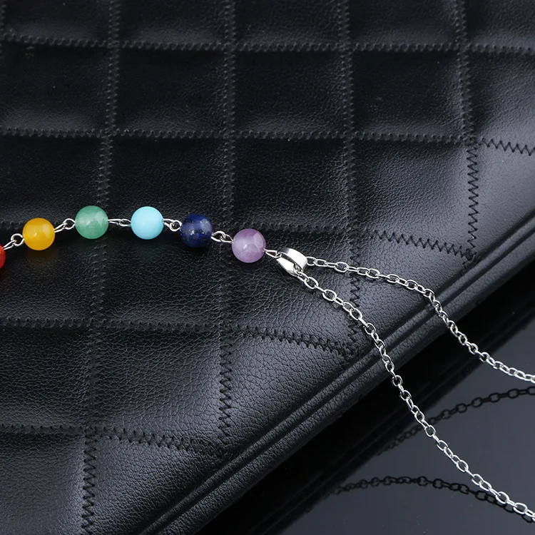 Ожерелье с натуральным драгоценным камнем 7 бусин|stone pendant necklace|natural stone necklacenecklaces