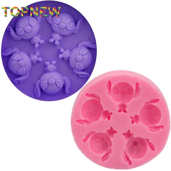 

Funny Alien ET Lilo & Stitch Silicone Cake Molds Fondant Jello Jelly Sugar Ice Soap Moulds Cake Cooking Tools Kitchen C1813