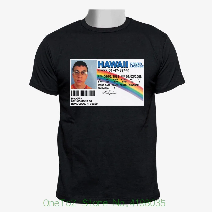 

Mclovin Fun Drivers License Custom Men Tshirt Size M - 2xl Tshirt Brand 2019 Male Short Sleeve