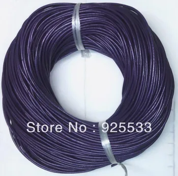 

100yards/Roll Pearly Lustre Purple True cowhide Beading Cord 2mm Wire Handcraft Accessories for bracelet DIY free shiping