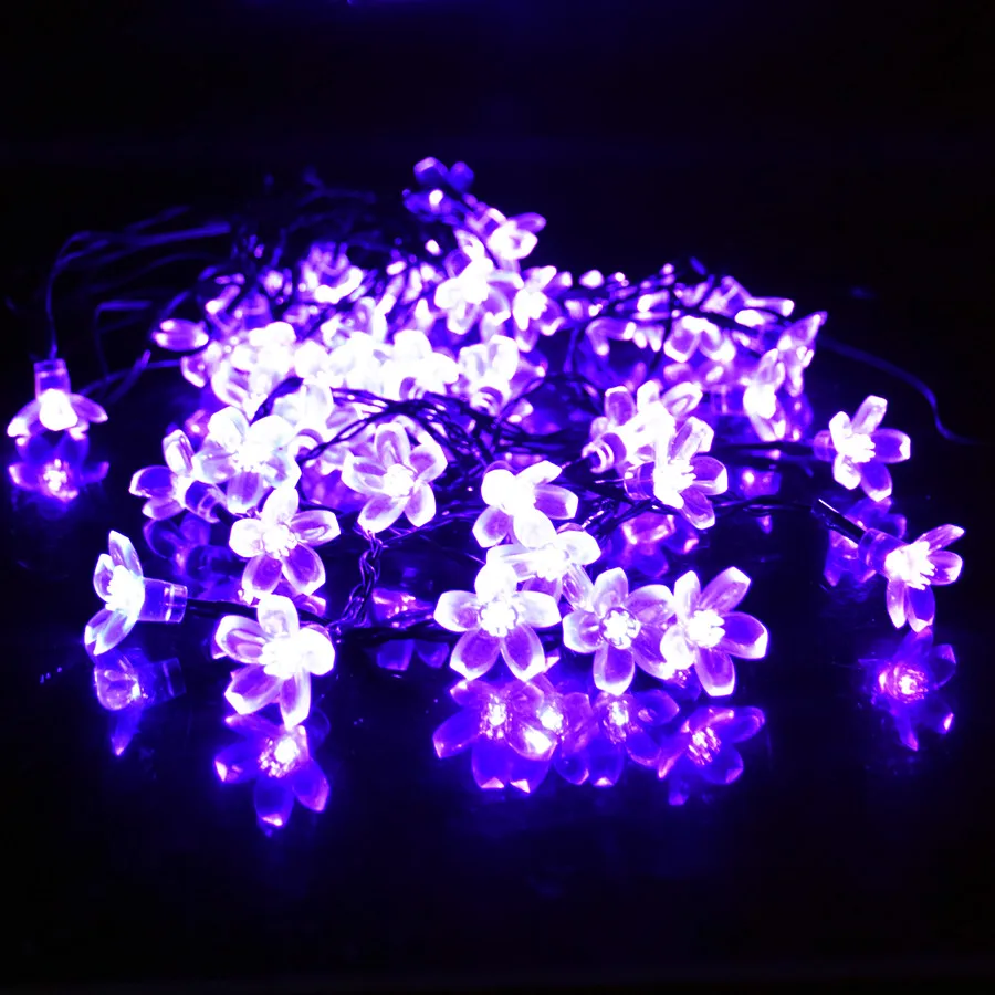 

Garland 50LED Solar String Lights Cherry Pendant Outdoor Garden Christmas Fairy Light Festival Decorative Lighting 7M Waterproof