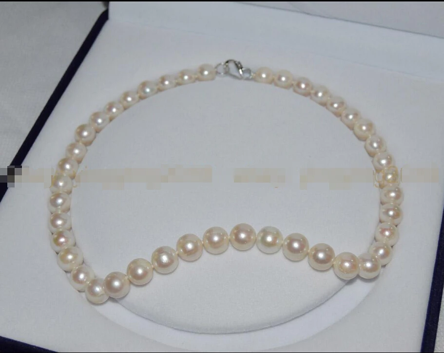 

REAL PEARL AAA+ SUPER 10-11MM NATURAL FRESHWATER ROUND PEARLS NECKLACE 18 INCHES^^^@^Noble style Natural Fine jewe FREE SHIPPING