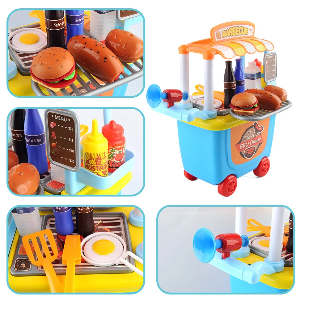 Набор кухонных игрушек, Детские ролевые игры, кухонные игрушки, наборы посуды, модель для барбекю, счастливые ролевые игрушки для детей, рождественские подарки для детей