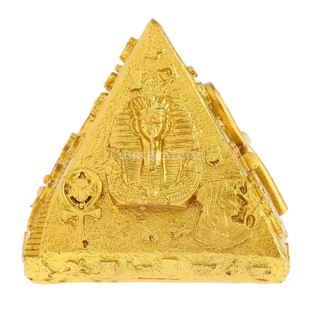

Golden Egyptian Pyramids Figurine Khufu Pyramids Model Statue Resin Craft