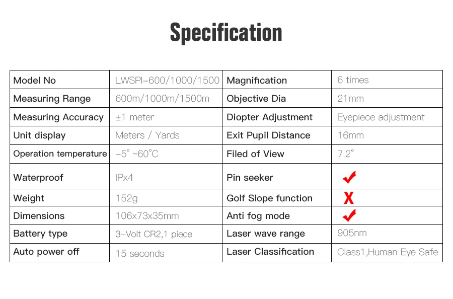 LaserWorks лазерный дальномер с 3 линзами для глаз 6X21 500 ярд с пинсенсором