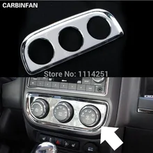 Кондиционер Кнопка регулировки Панель отделкой Нержавеющая сталь серебро Стикеры для Jeep Patriot 2011 2012 2013